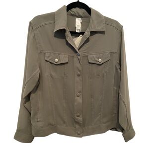 MarlaWynne Chiffon Jean Jacket Sage Size S New